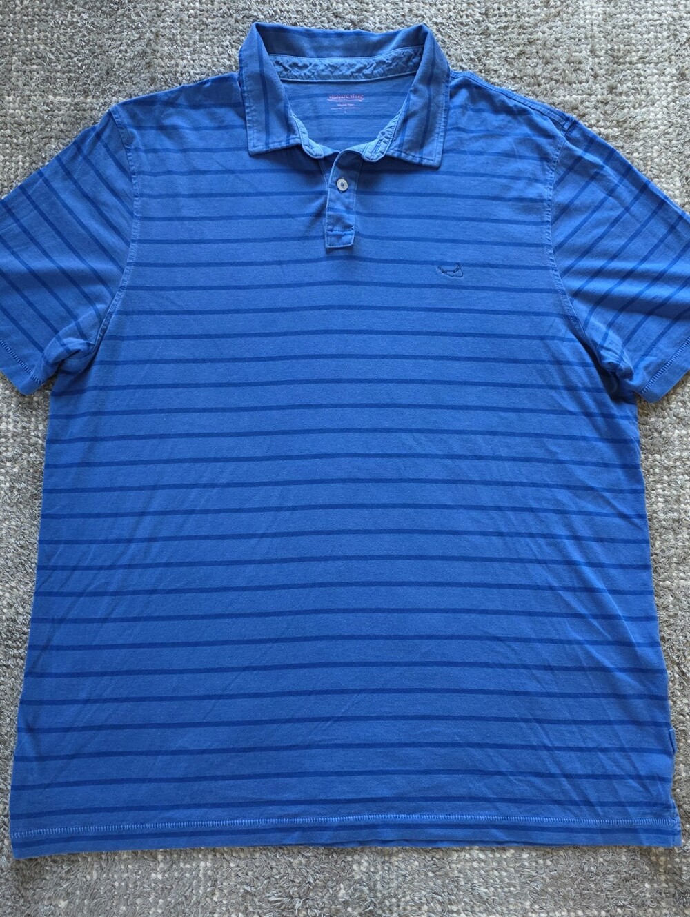 Vineyard Vines Island Polo Shirt Men’s Large Blue Pima Cotton Nantucket Logo